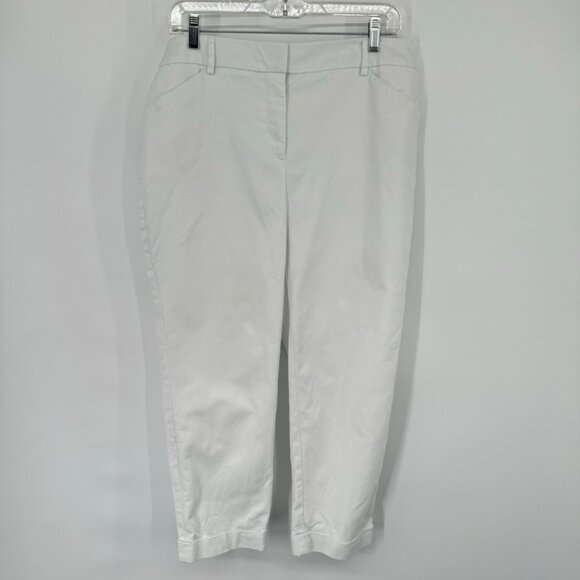 Chico's So Slimming White Crop Pants Size 12 Cotton stretch pockets - Picture 3 of 11